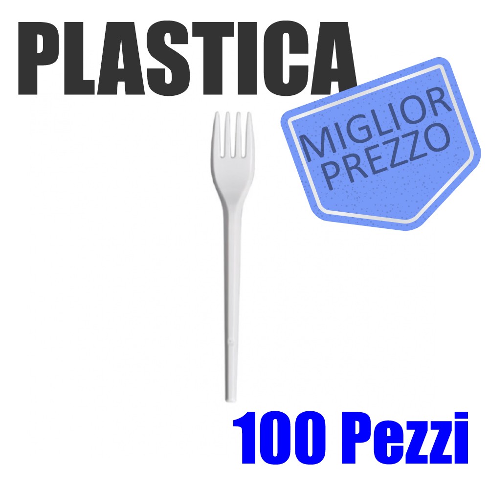 Forchetta in Plastica Bianca