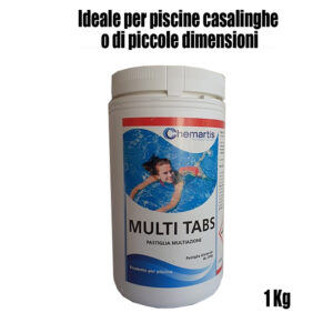 Pastiglie per pulizia Piscina da 1 kg 4 azioni in 1 - Multitabs (50 Pastiglie)